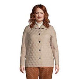 Lands' End Women's  Insulated Packable Quilted Barn Jacket Print, NWT